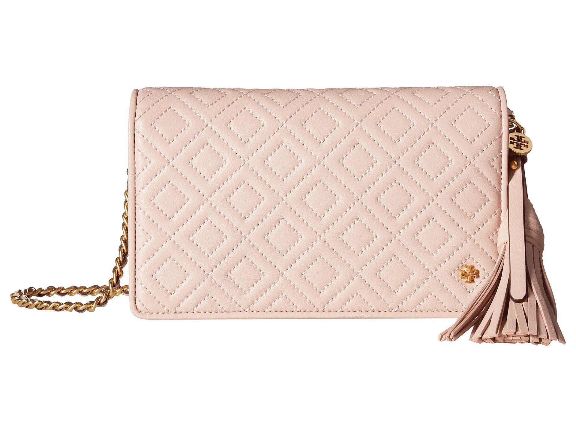 Lyst Tory Burch Fleming Flat Wallet Crossbody Shell Pink Cross Tory Burch Women S Fleming Flat Wallet Crossbody Shell Pink Cross Body Handbags