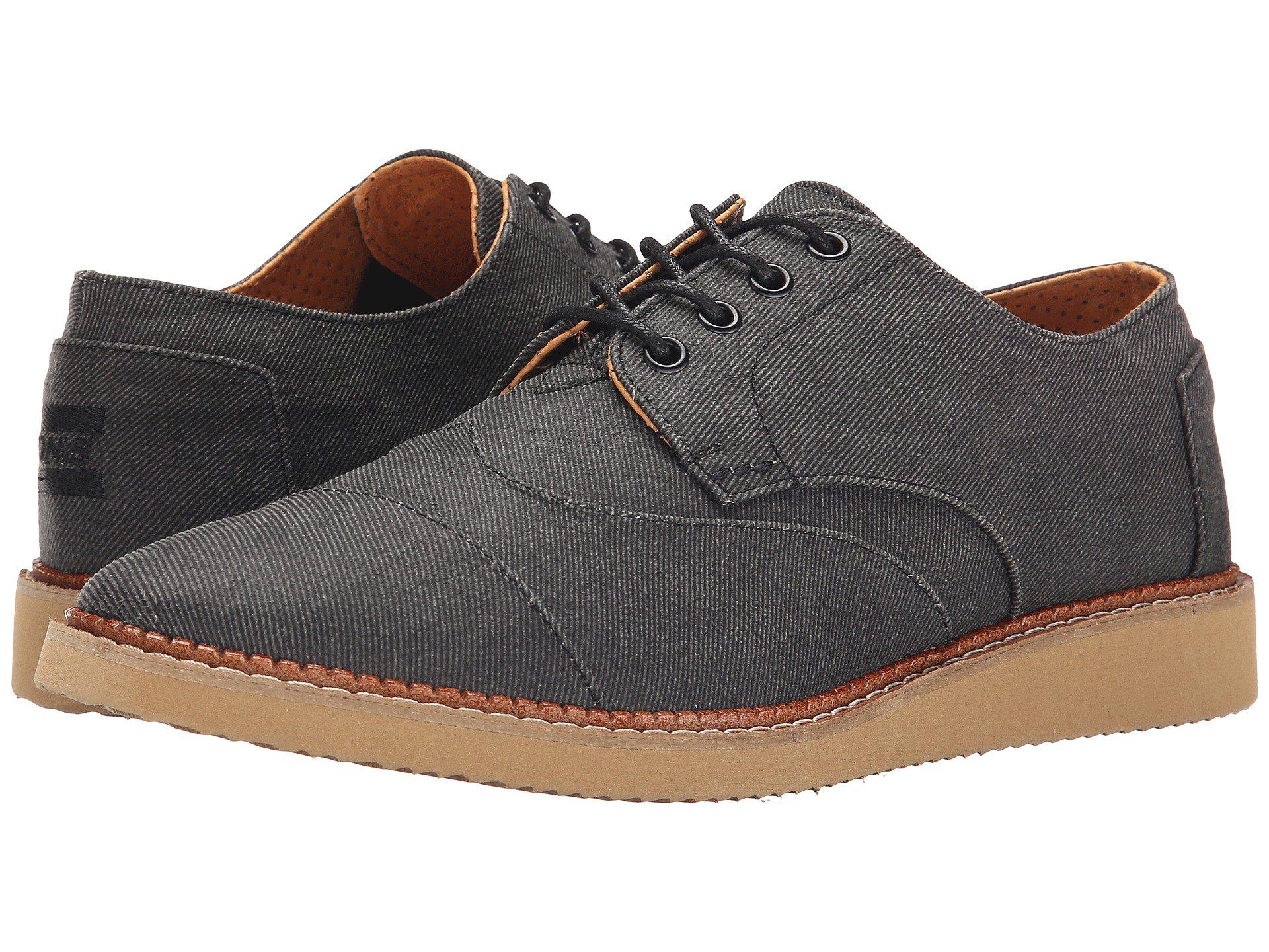 Lyst Toms Brogue (black Washed Canvas) Men's Lace Up