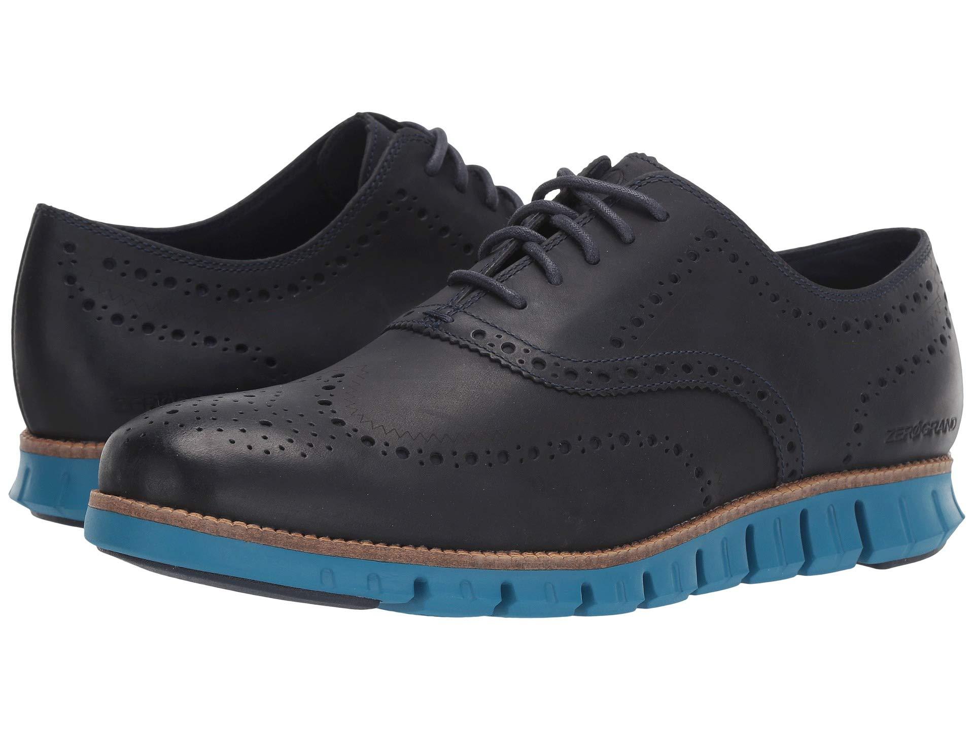 cole haan zerogrand wingtip oxford blue