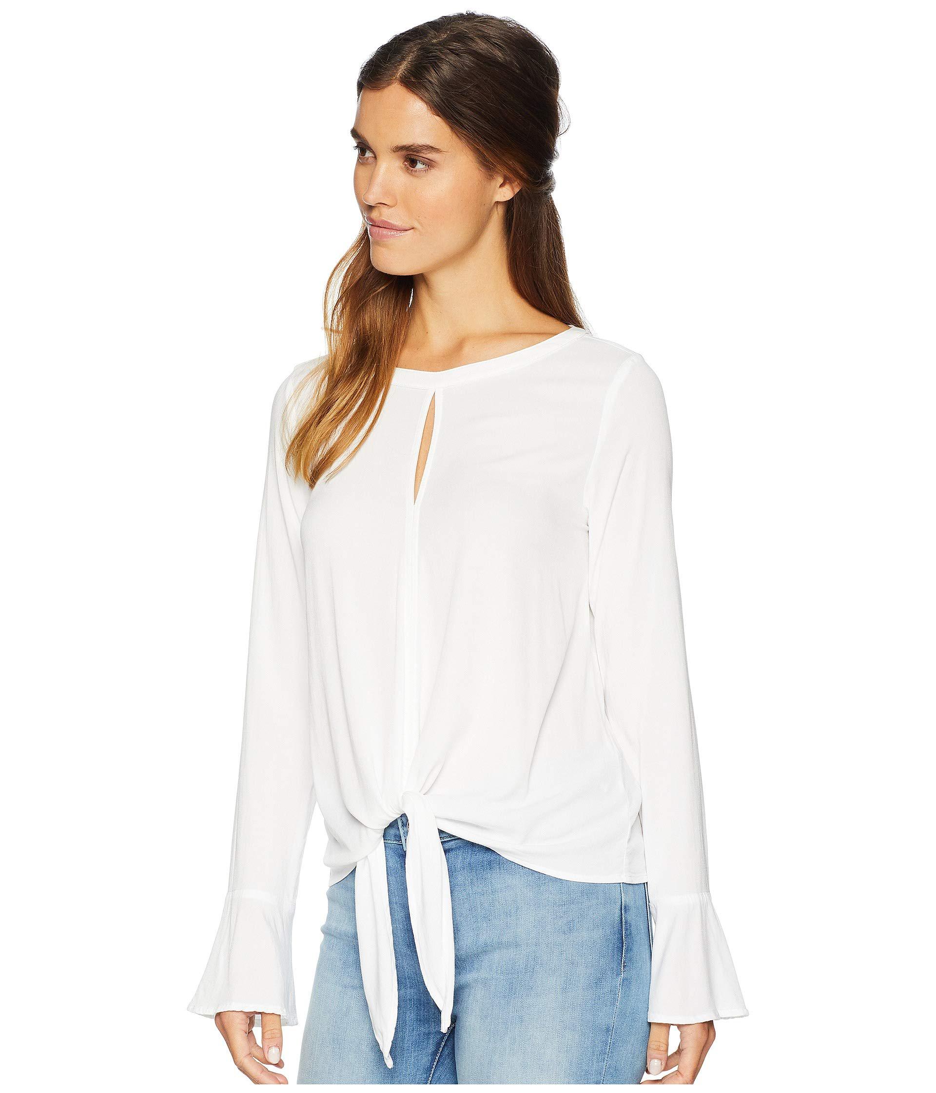 Lyst - Michael Stars Rylie Rayon Knotted Blouse (white) Women's Blouse ...