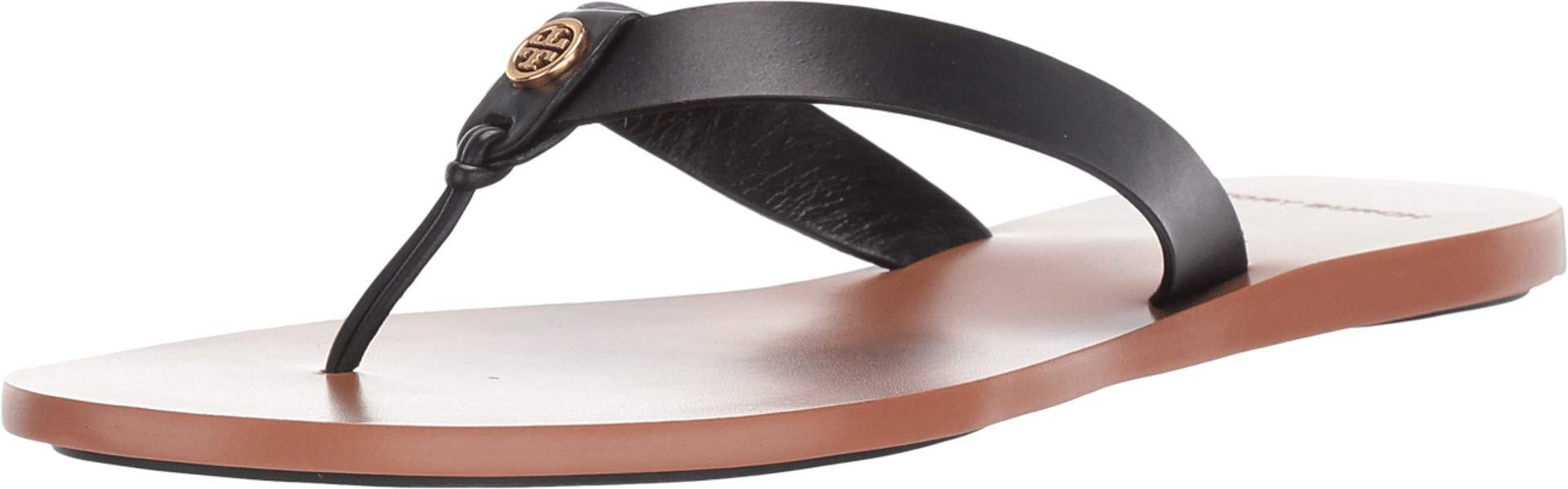 Tory Burch Leather Manon Thong Sandal in Black - Lyst