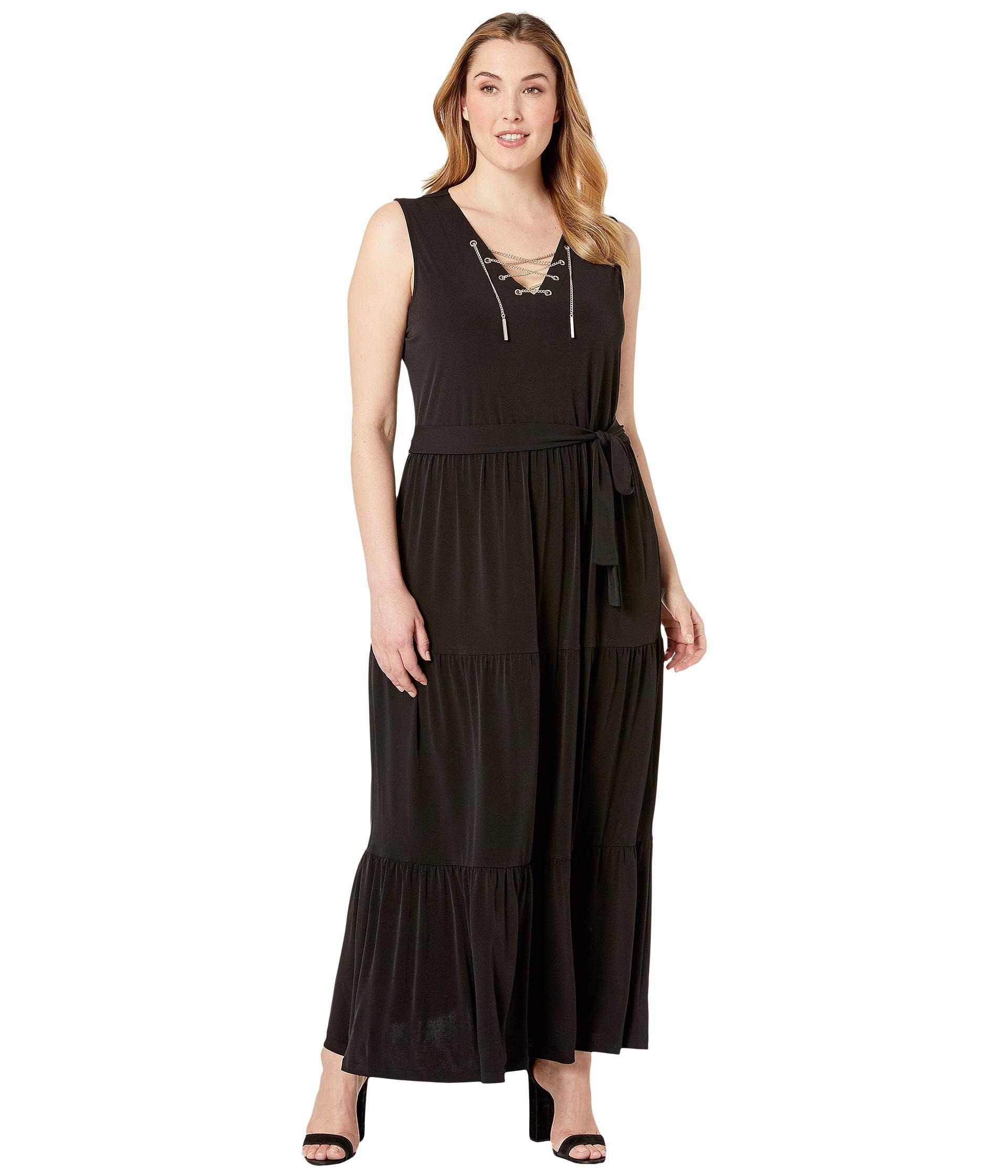 MICHAEL Michael Kors Plus Size Chain Lace-up Maxi Dress (ivy) Women's ...