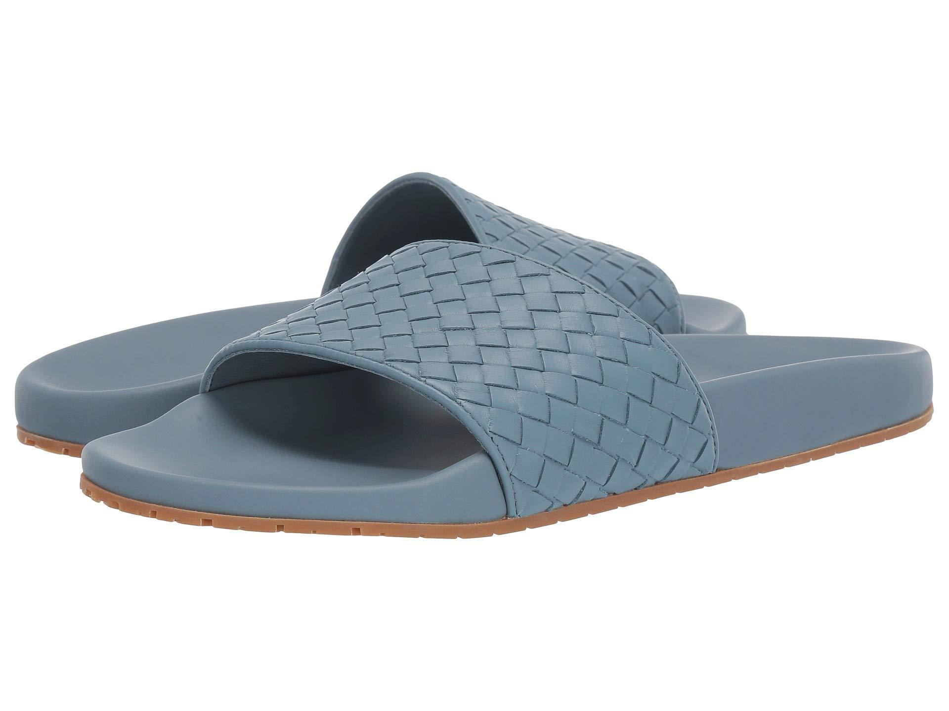 Bottega Veneta Leather Woven Slides in Blue for Men - Save 40% - Lyst