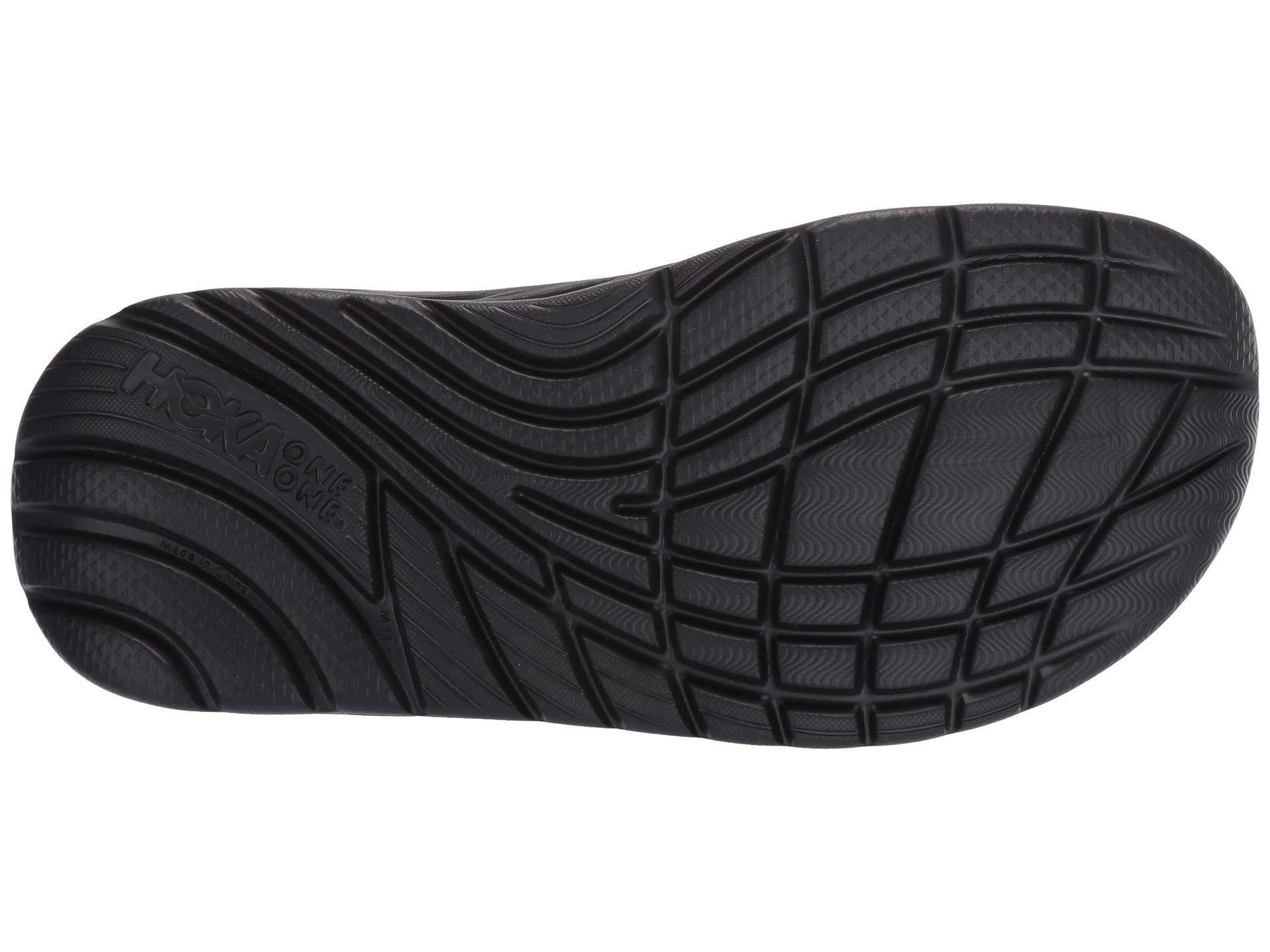 hoka one one black ora recovery slides