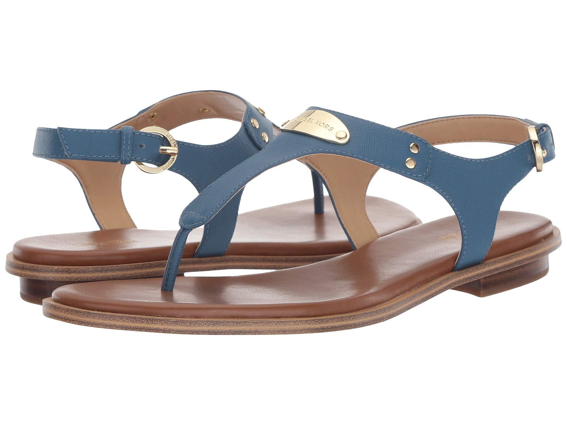 Lyst - MICHAEL Michael Kors Mk Plate Thong (black Saffiano 1) Women&#39;s Sandals in Blue