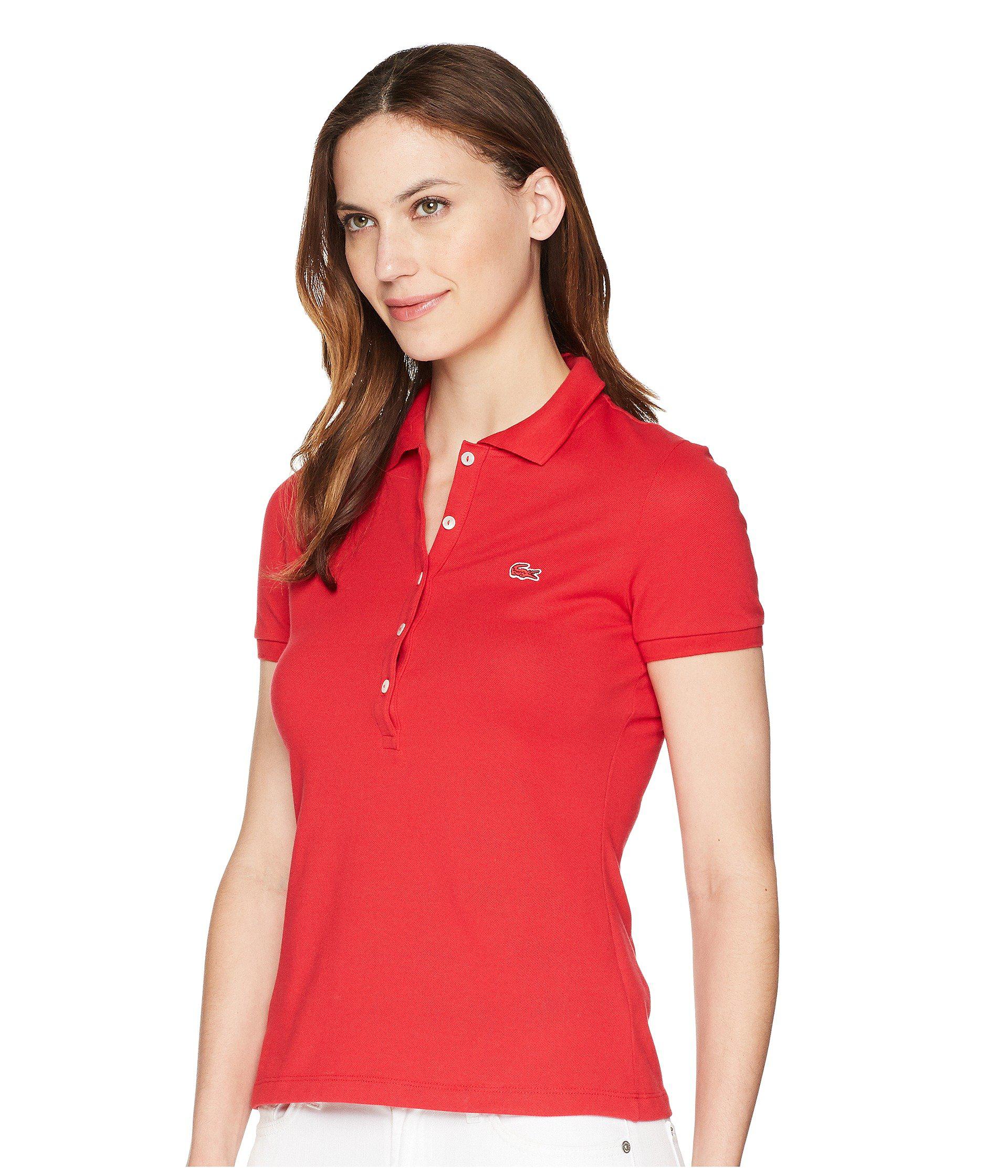 red polo shirt womens outfit