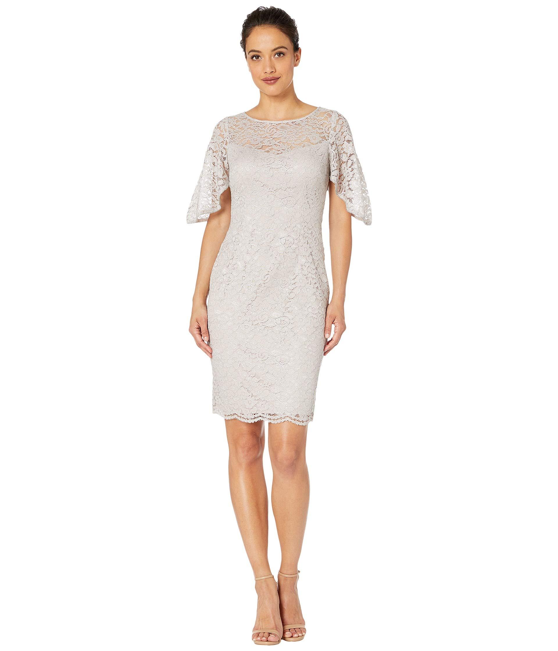 Adrianna Papell Petite Lace Flutter Sleeve Cocktail Dress (icy Lilac ...