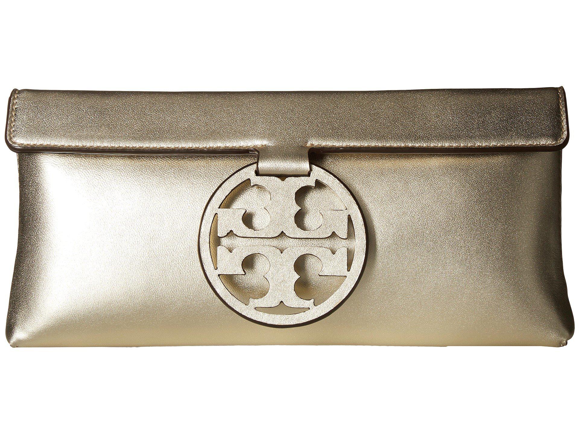 Lyst Tory Burch Miller Metallic Clutch Gold Handbags In Tory Burch Women S Miller Metallic Clutch Gold Handbags