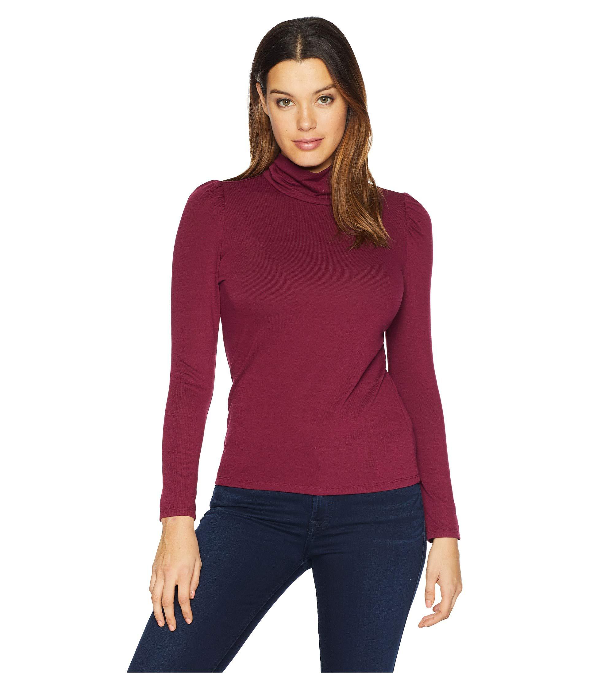 Download Lyst - Vince Camuto Long Sleeve Turtleneck Knit Jersey Top ...