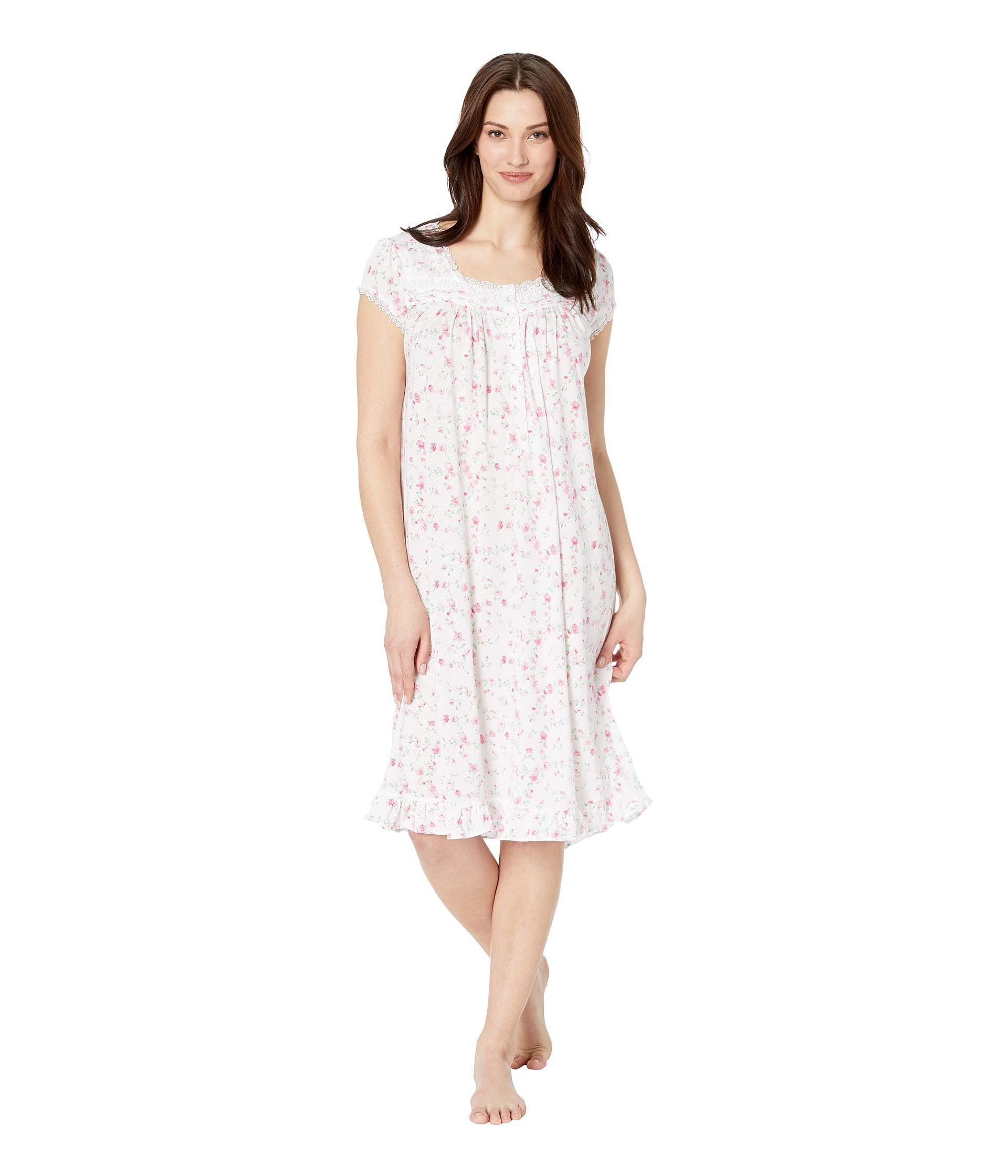 Lyst Eileen West Cotton Modal Jersey Short Nightgown (white Ground