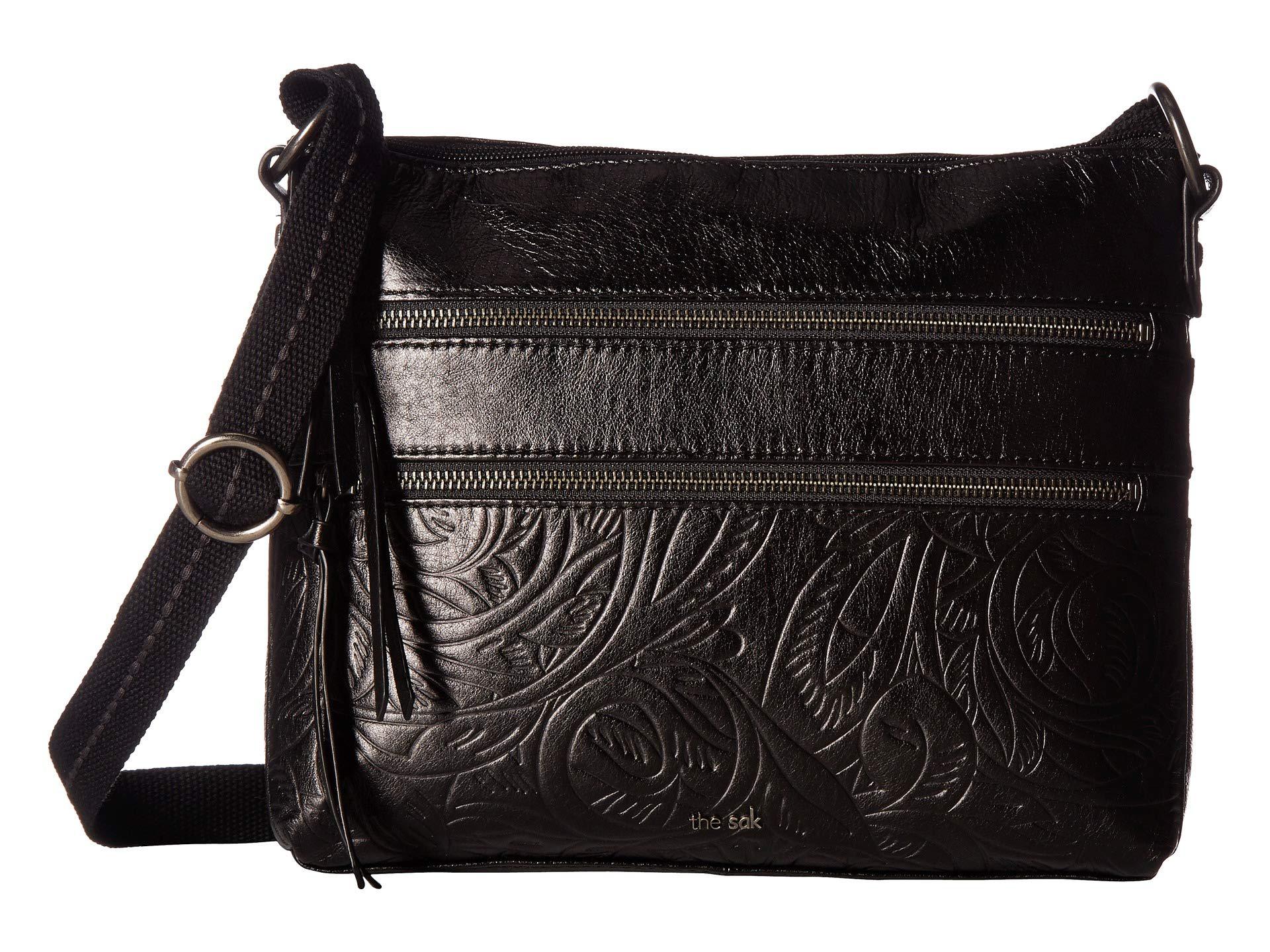 Lyst The Sak Reseda Leather Crossbody Black Leaf Cross Body The Sak Women S Reseda Leather Crossbody Black Leaf Cross Body Handbags