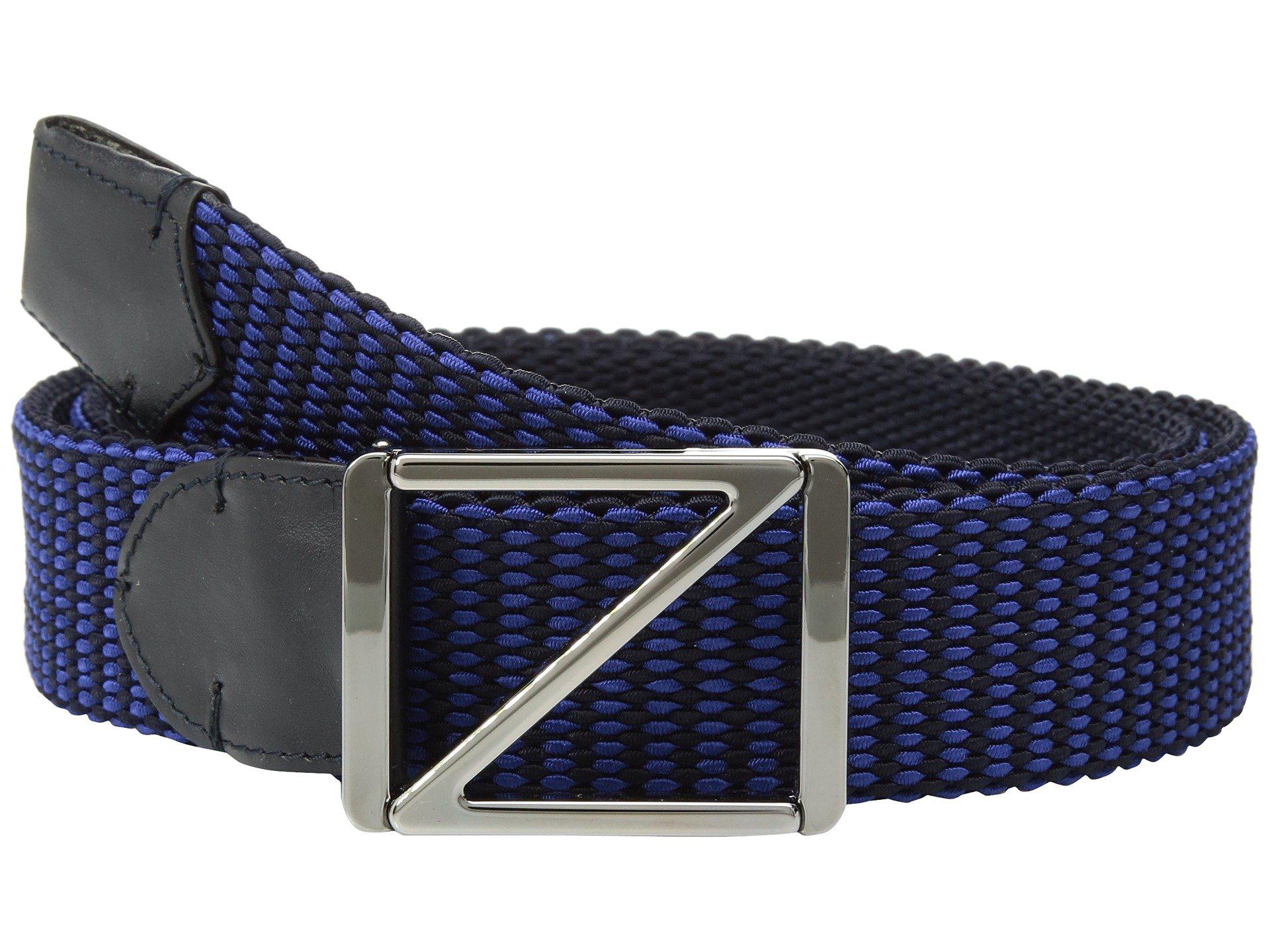 Z Zegna 40mm Woven Leather Belt Btrey9 (blue) Men's Belts in Blue for