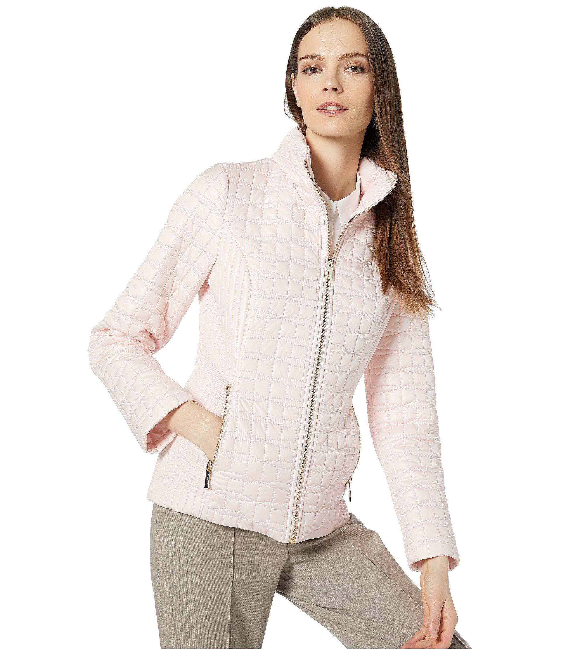 Kate Spade Synthetic Quilted Jacket in Pink - Lyst