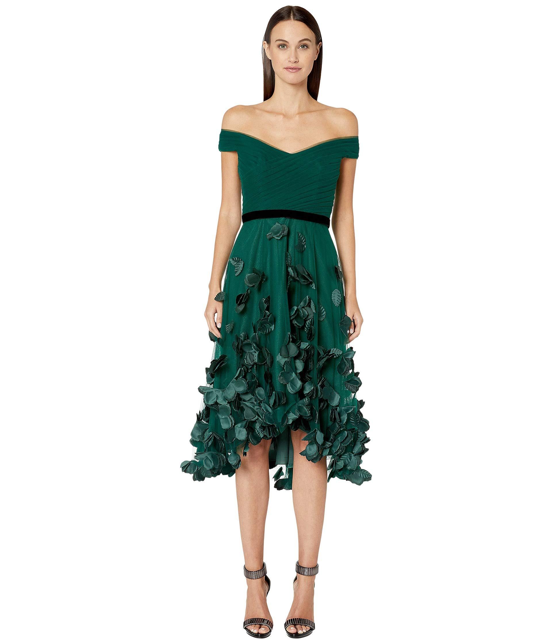 marchesa notte off the shoulder