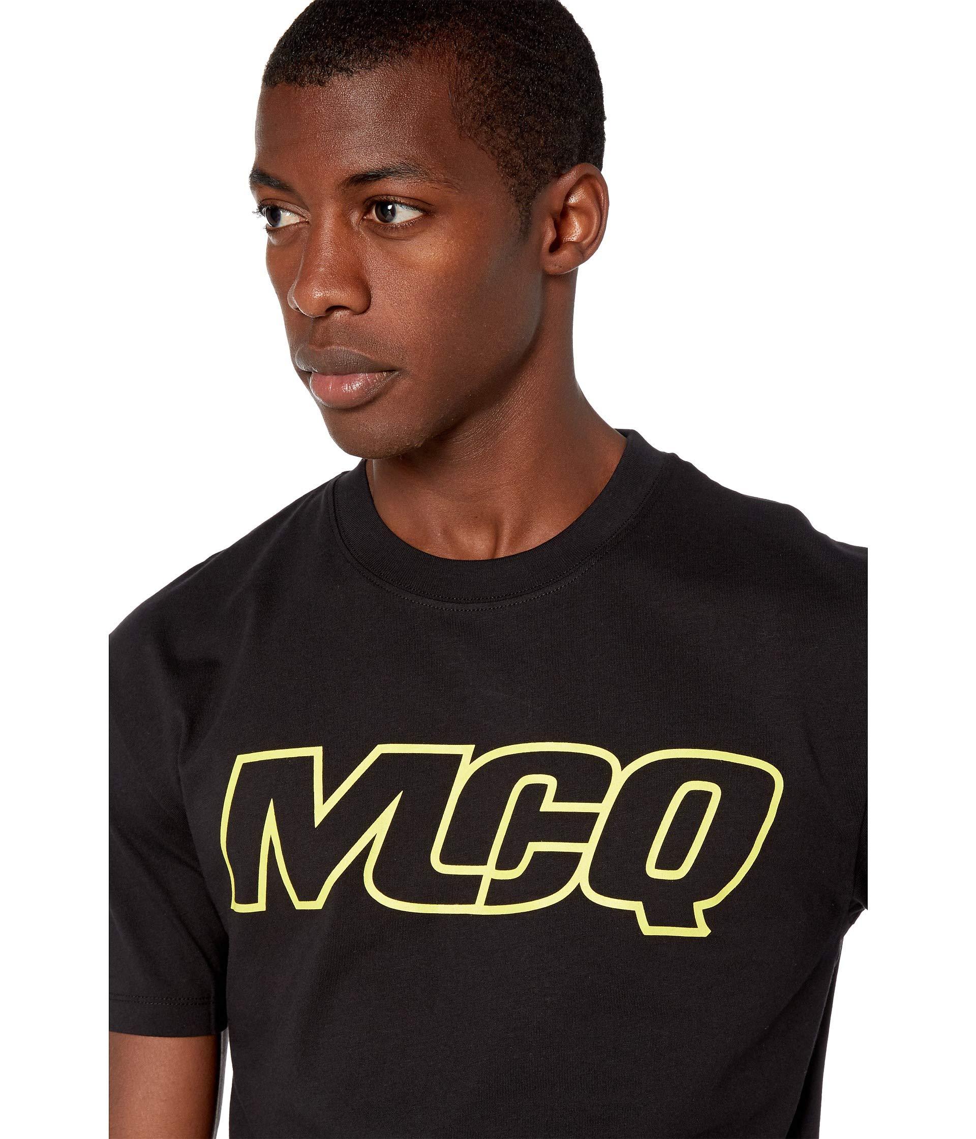 McQ Cotton Dropped Shoulder Logo T-shirt in Black for Men - Lyst